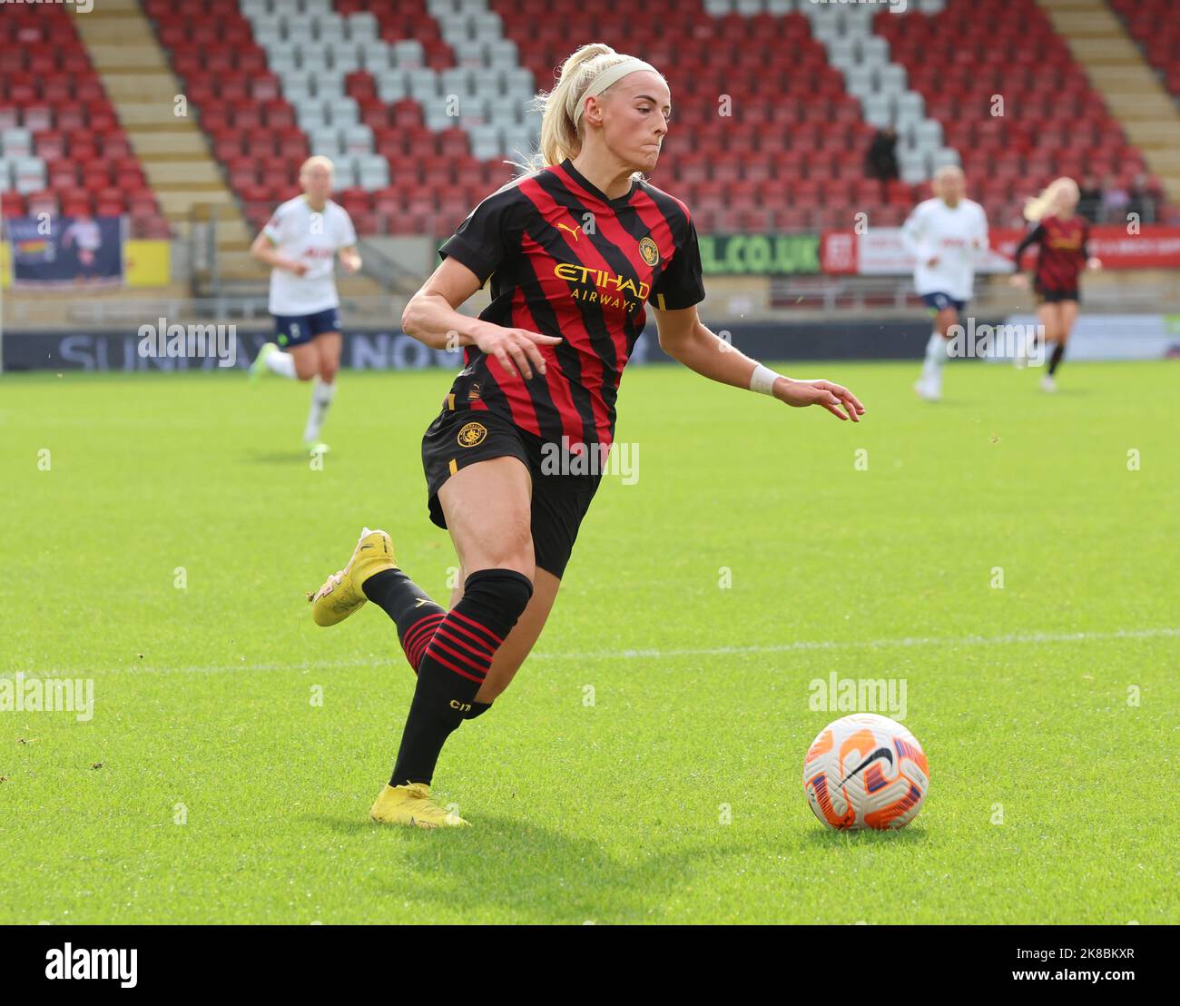 London, Großbritannien. 22. Oktober 2022. Chloe Kelly vom Manchester City WFC beim Fußballspiel der FA Women's Super League zwischen Tottenham Hotspur Women und Manchester City Women in der Brisbane Road in London, Großbritannien, am 22.. Oktober 2022. Quelle: Action Foto Sport/Alamy Live News Stockfoto