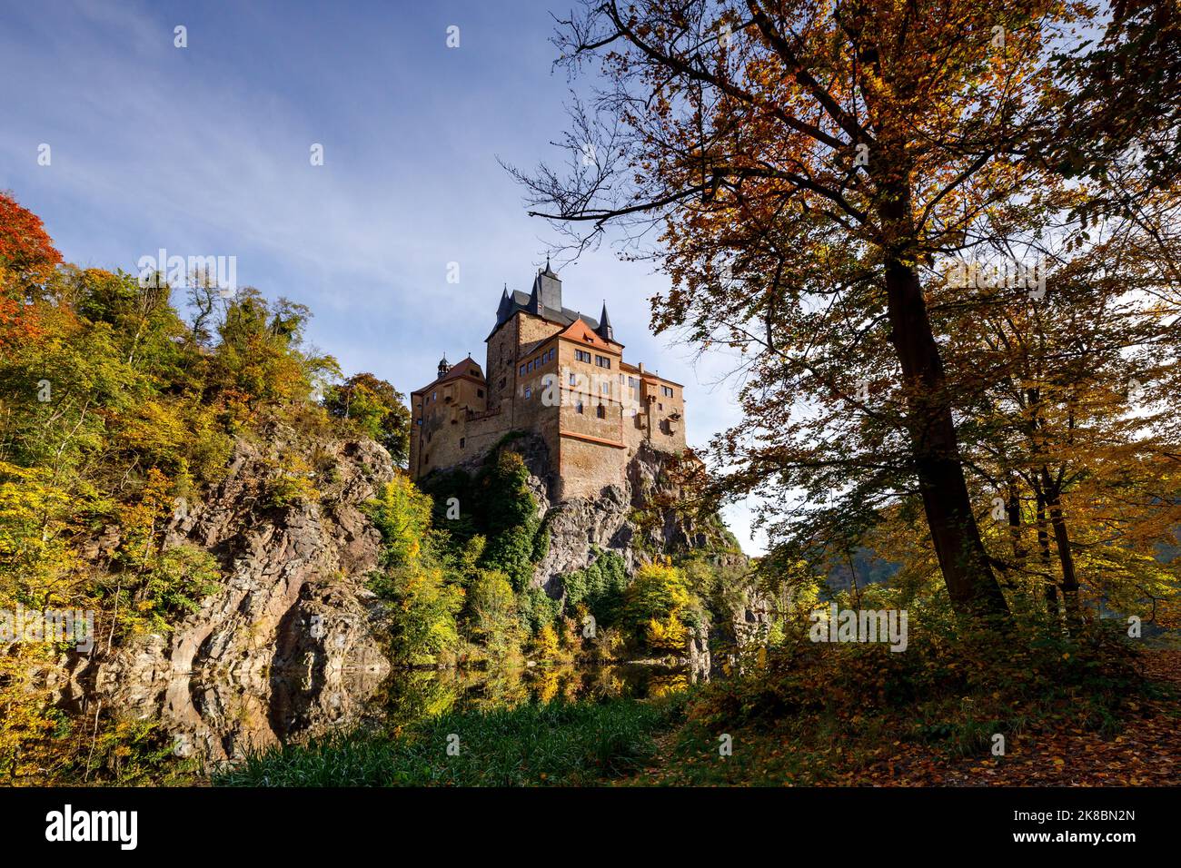 Die mittelalterliche Burg Kriebstein in Sachsen Stockfoto