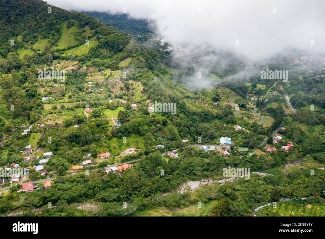 Luftaufnahme von Boquete in der Provinz Chiriqui im Westen Panamas. Stockfoto
