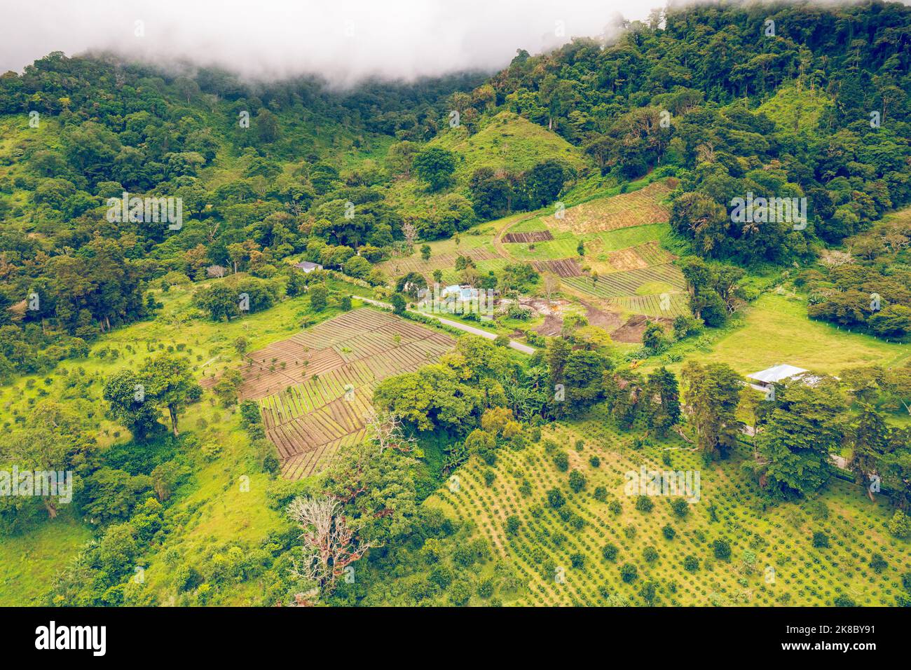 Luftaufnahme von Boquete in der Provinz Chiriqui im Westen Panamas. Stockfoto