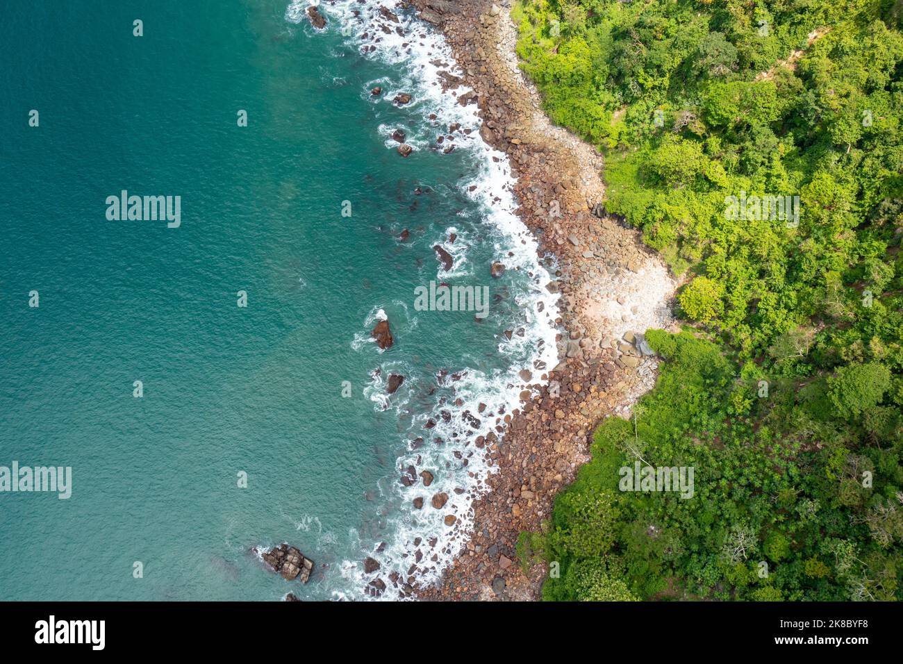Luftansicht Der Taboga Island. Tropische Insel im Pazifik in der Nähe von Panama City, Panama. Stockfoto