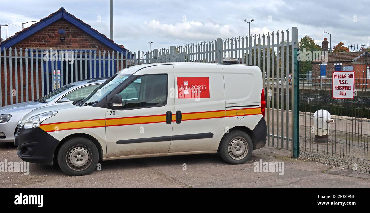 Peel Ports van, geparkt in Latchford Locks, Warrington, Cheshire, England, WA4 Stockfoto