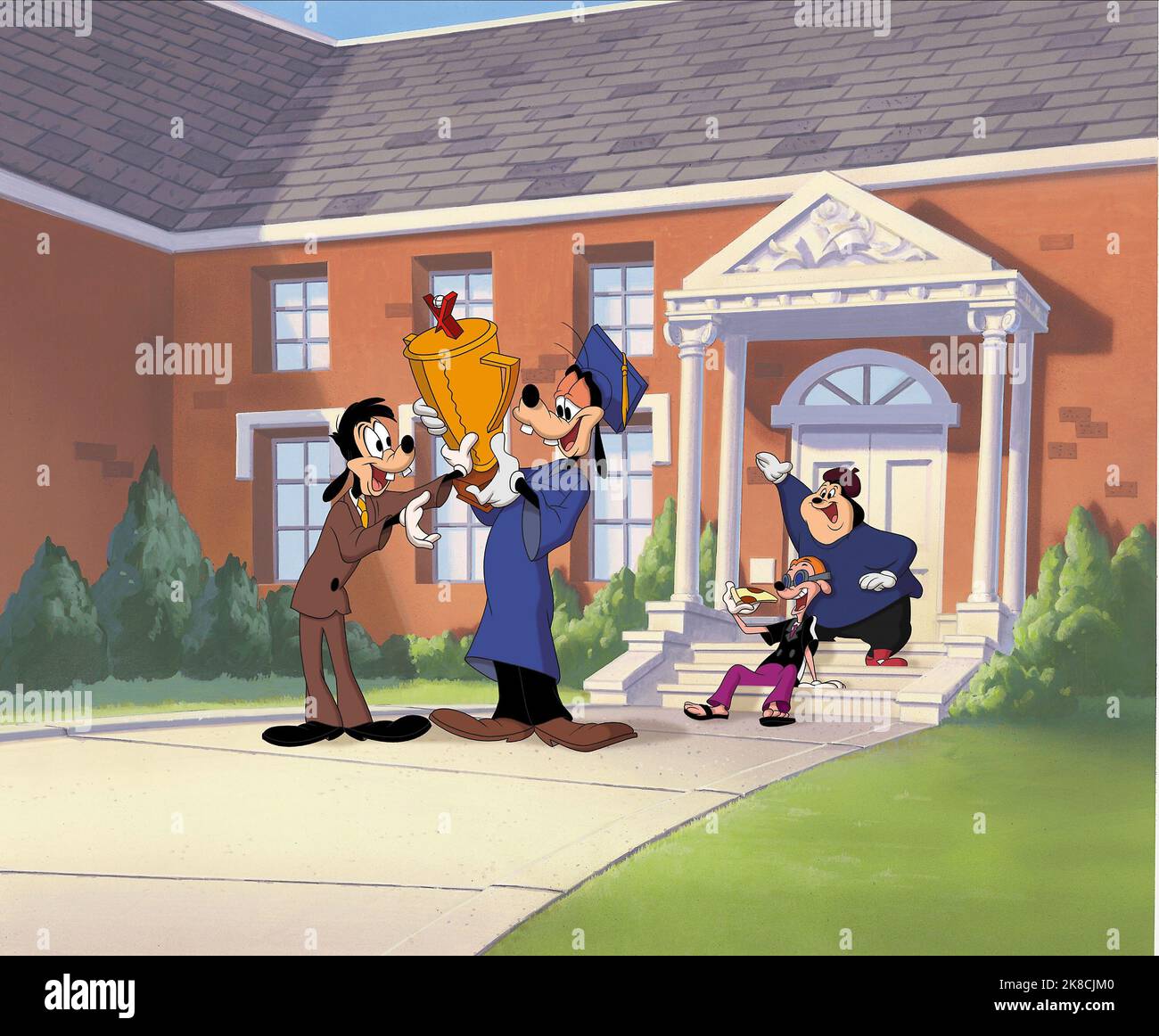 Max Goof, Goofy, Bobby & Pj Film: An Extremley Goofy Movie (2000) Regie: Douglas McCarthy 29 February 2000 **WARNUNG** Dieses Foto ist nur für den redaktionellen Gebrauch bestimmt und unterliegt dem Copyright von WALT DISNEY ANIMATION AUSTRALIA und/oder des Fotografen, der von der Film- oder Produktionsfirma beauftragt wurde.Es kann nur von Publikationen im Zusammenhang mit der Bewerbung des oben genannten Films reproduziert werden. Eine obligatorische Gutschrift für WALT DISNEY ANIMATION AUSTRALIA ist erforderlich. Der Fotograf sollte auch bei Bekanntwerden des Fotos gutgeschrieben werden. Ohne schriftliche Genehmigung der Film Company kann keine kommerzielle Nutzung gewährt werden. Stockfoto