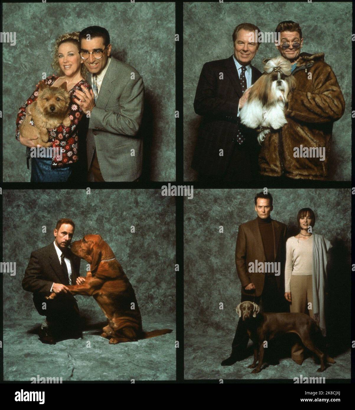 Catherine O'Hara, Eugene Levy, Michael McKean, John Michael Higgins, Christopher Guest, Michael Hitchcock, Parker Posey Film: Best In Show (2000) Charaktere: Cookie Fleck, Gerry Fleck, Stefan Vanderhoof, Scott Donlan, Harlan Pepper, Hamilton Swan, Meg Swan Regie: Christopher Guest 08 September 2000 **WARNUNG** Dieses Foto ist nur für redaktionelle Verwendung bestimmt und unterliegt dem Copyright von CASTLE ROCK und/oder des Fotografen, der von der Film- oder Produktionsfirma beauftragt wurde und kann nur durch Publikationen im Zusammenhang mit der Bewerbung des oben genannten Films reproduziert werden. Eine obligatorische Gutschrift für CASTLE ROCK ist erforderlich. T Stockfoto