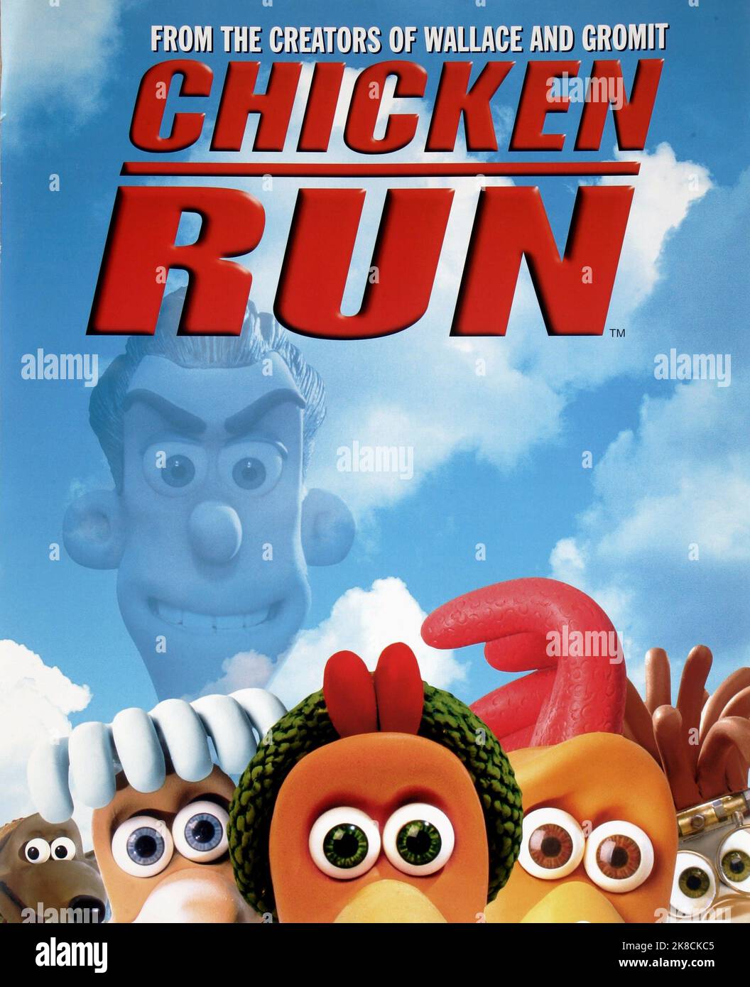 Film Poster Film: Chicken Run (UK/USA/FR 2000) Regie: Peter Lord & Nick Park 17 June 2000 **WARNUNG** Dieses Foto ist nur für redaktionelle Verwendung bestimmt und unterliegt dem Copyright von AARDMAN ANIMATIONSDREAMWORKS und/oder dem von der Film- oder Produktionsgesellschaft beauftragten Fotografen und kann nur durch Publikationen im Zusammenhang mit der Bewerbung des oben genannten Films reproduziert werden. Eine obligatorische Gutschrift an AARDMAN ANIMATIONSDREAMWORKS ist erforderlich. Der Fotograf sollte auch bei Bekanntwerden des Fotos gutgeschrieben werden. Ohne schriftliche Genehmigung der Film Company kann keine kommerzielle Nutzung gewährt werden. Stockfoto