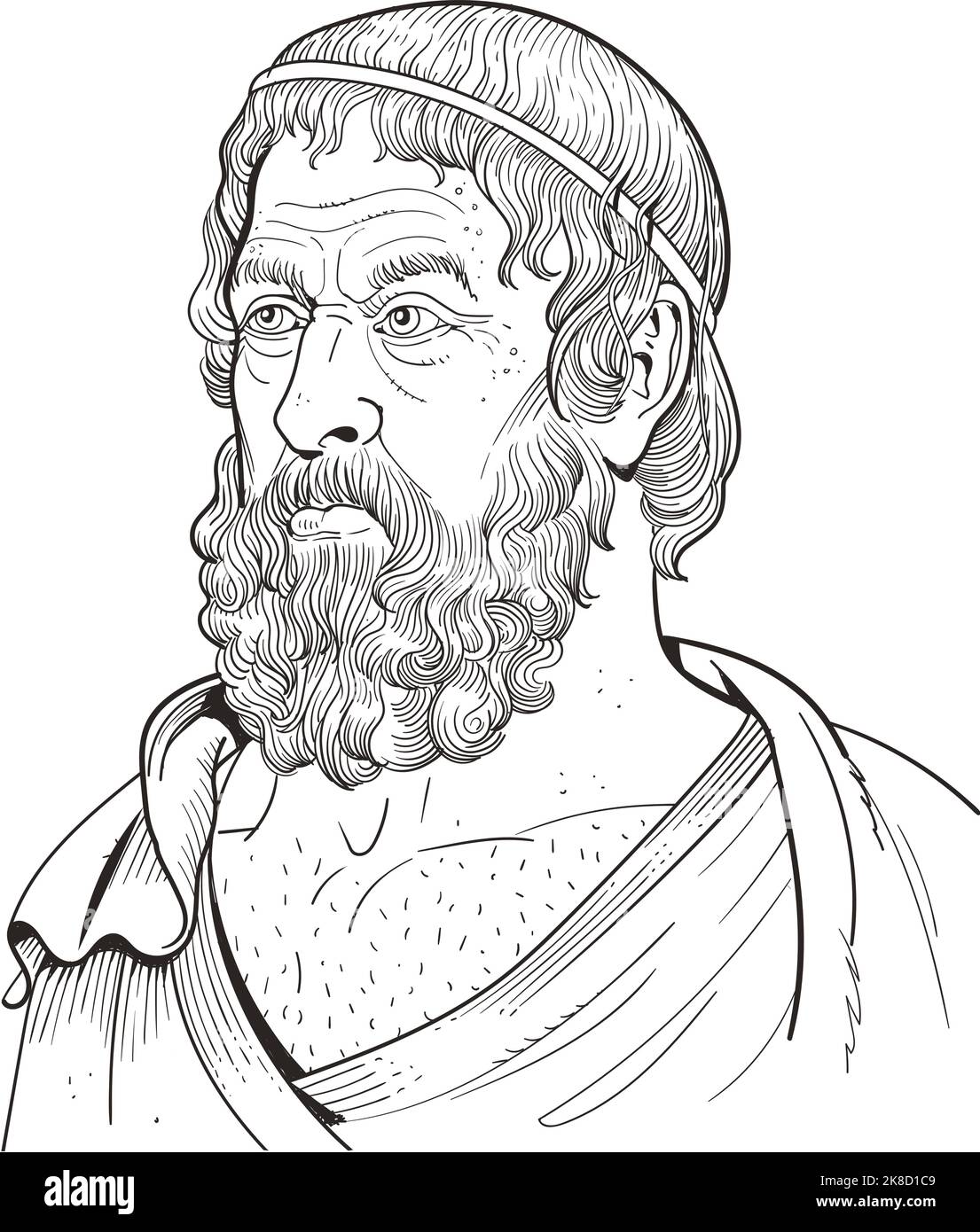 sophokles ist einer von drei antiken griechischen Tragödien, von denen mindestens eines vollständig überlebt hat. Seine ersten Stücke wurden später geschrieben, oder cont Stock Vektor