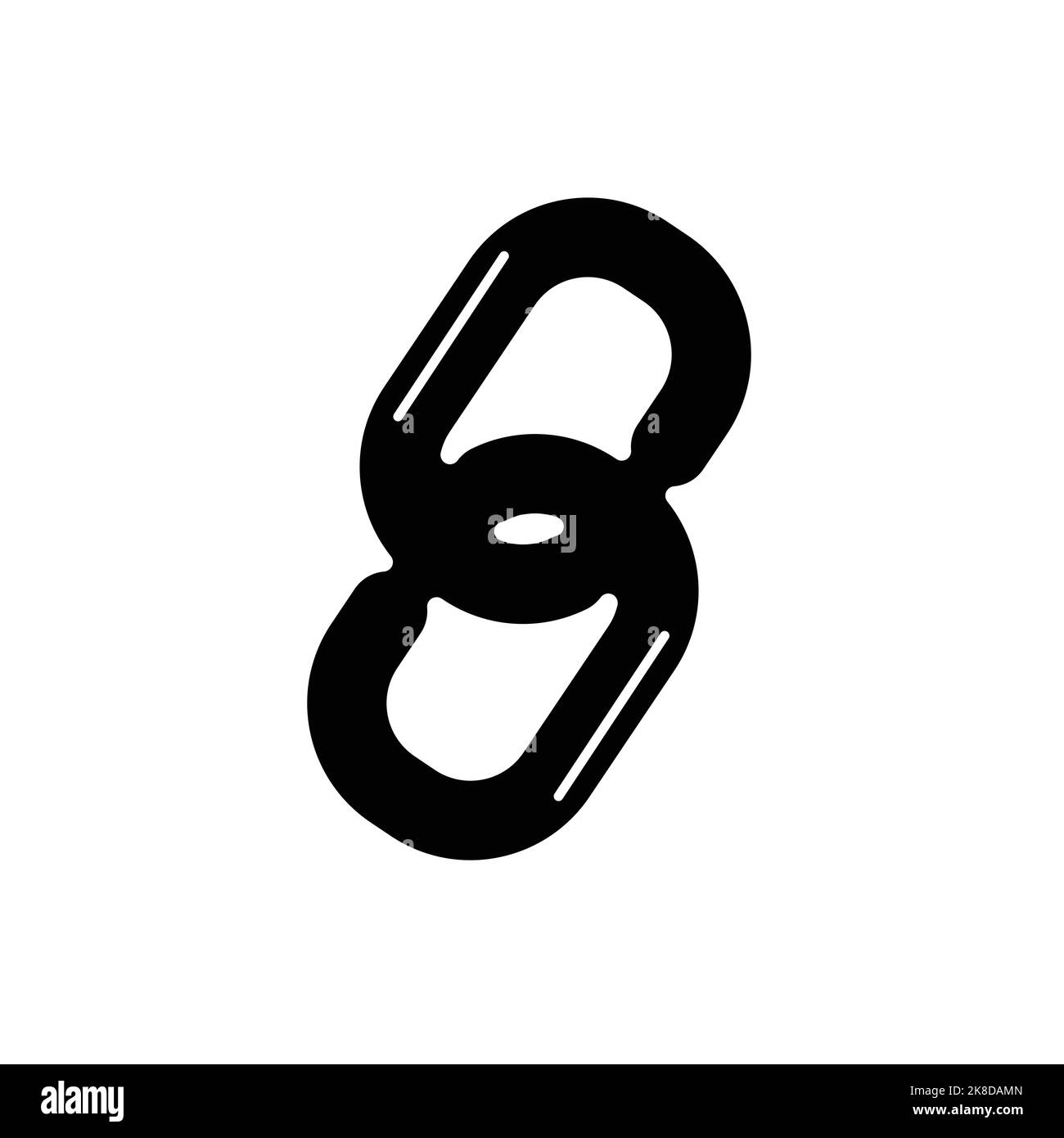 Link-Symbol flache Design-Vektor-Illustration auf weißem isolierten Hintergrund. Stock Vektor