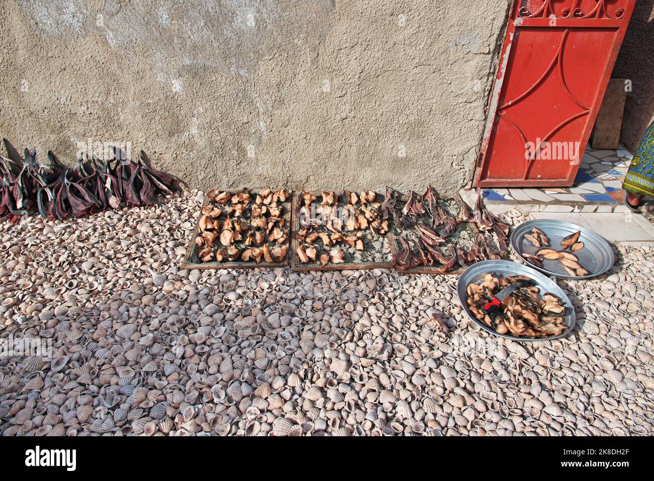 Fisch im Dorf auf der Insel Fadiouth, Senegal Stockfoto