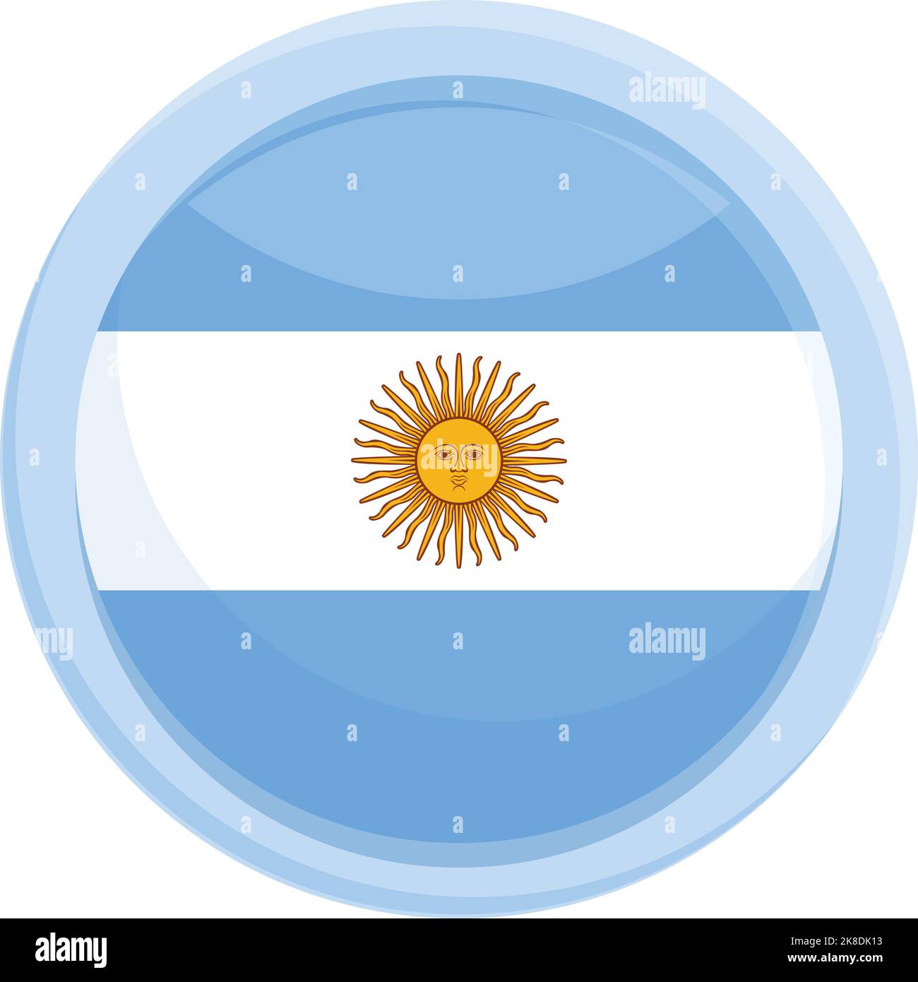 Argentinien Flagge Symbol Cartoon-Vektor. Reisen nach Amerika. Buenos aires Stock Vektor