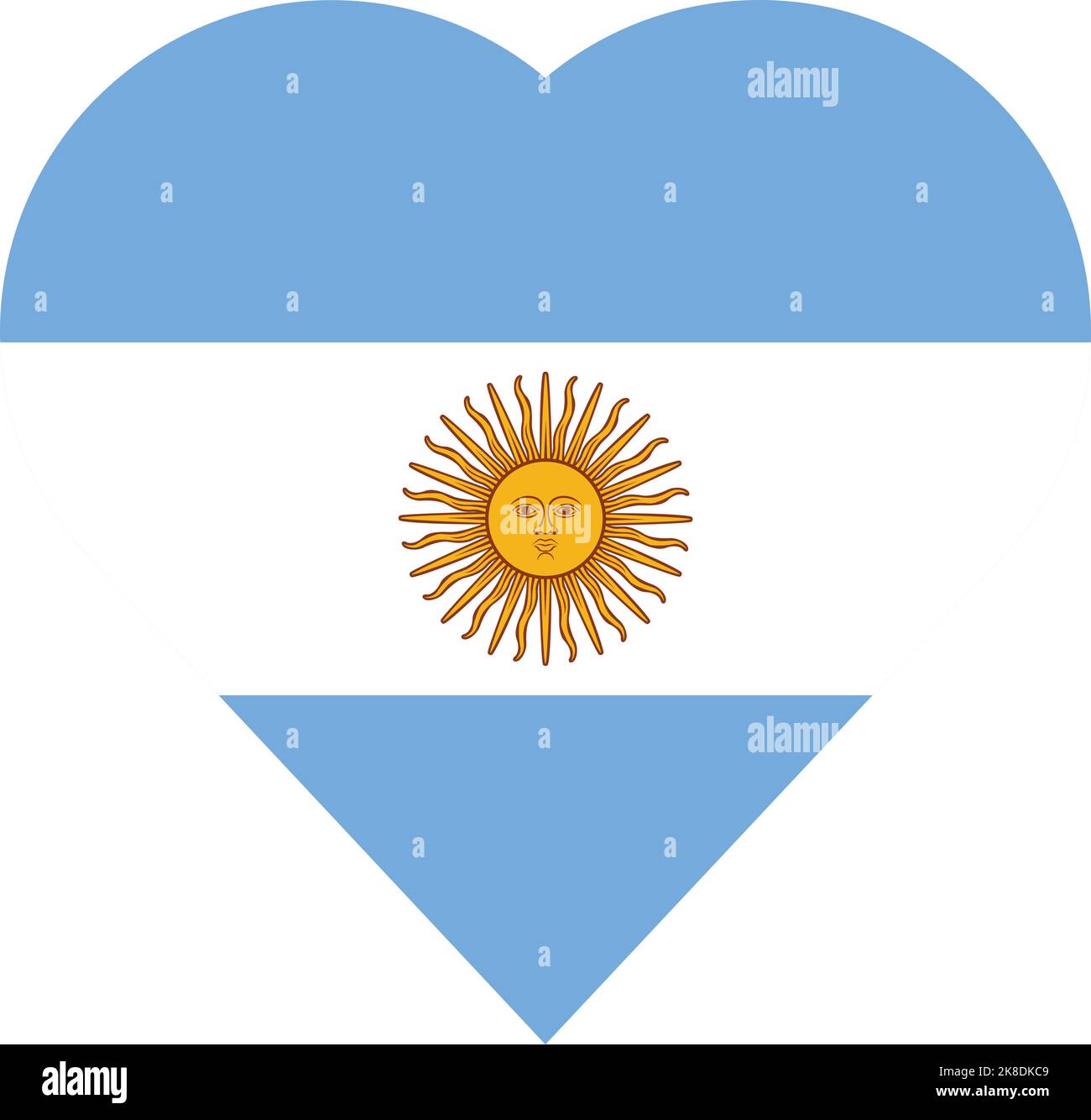 Herz Argentinien Symbol Cartoon-Vektor. Amerika lateinamerika. Südtourismus Stock Vektor