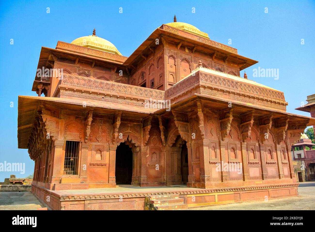 fatehpur sikri, Uttar Pradesh, Agra, Indien, 27.. Januar, 2017: Die Architektur des Birbal's House Stockfoto