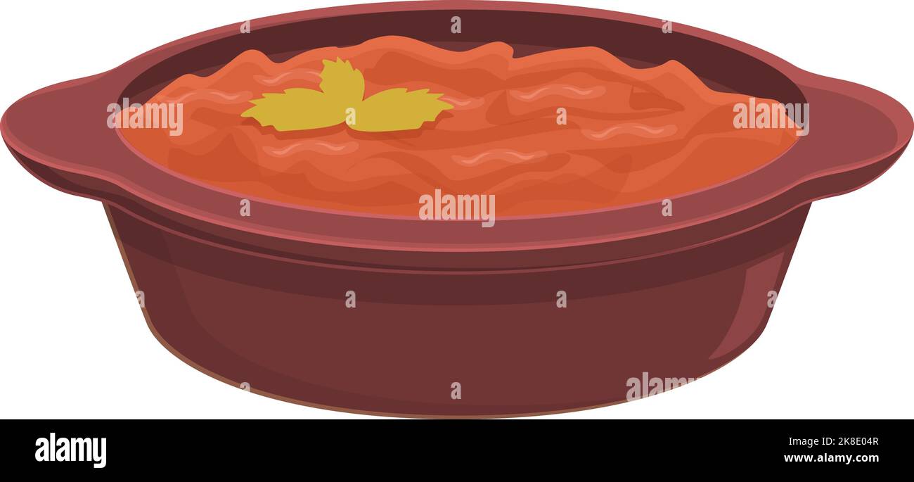 Rote Paprikasoße Symbol Cartoon-Vektor. Essen Küche. Speisenmenü Stock Vektor