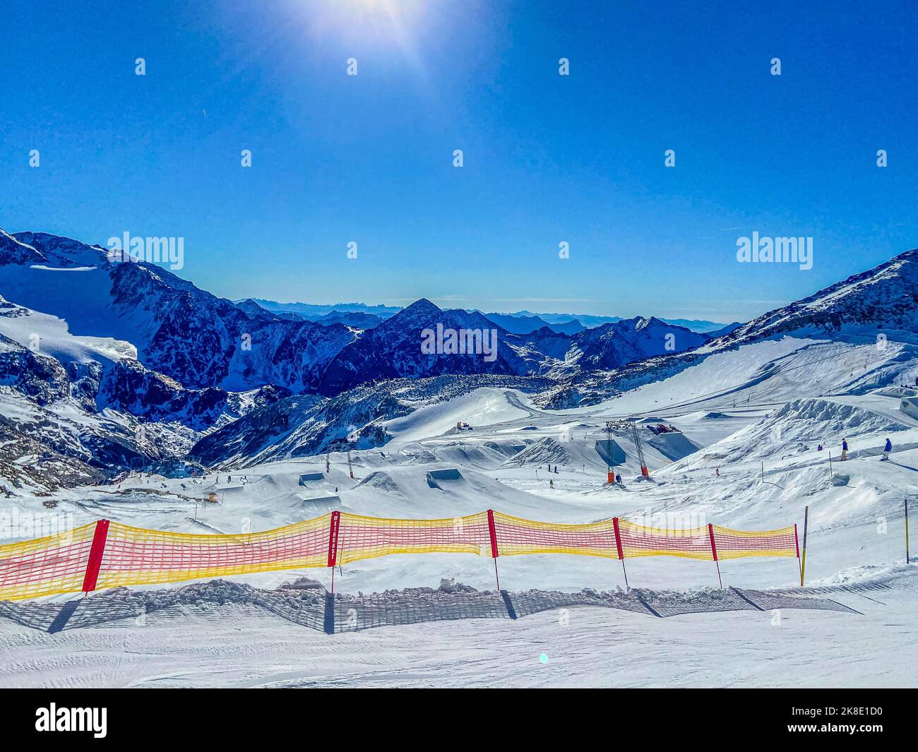 Snowpark (Funpark), Stubaier Gletscher, Tirol, Österreich Stockfoto