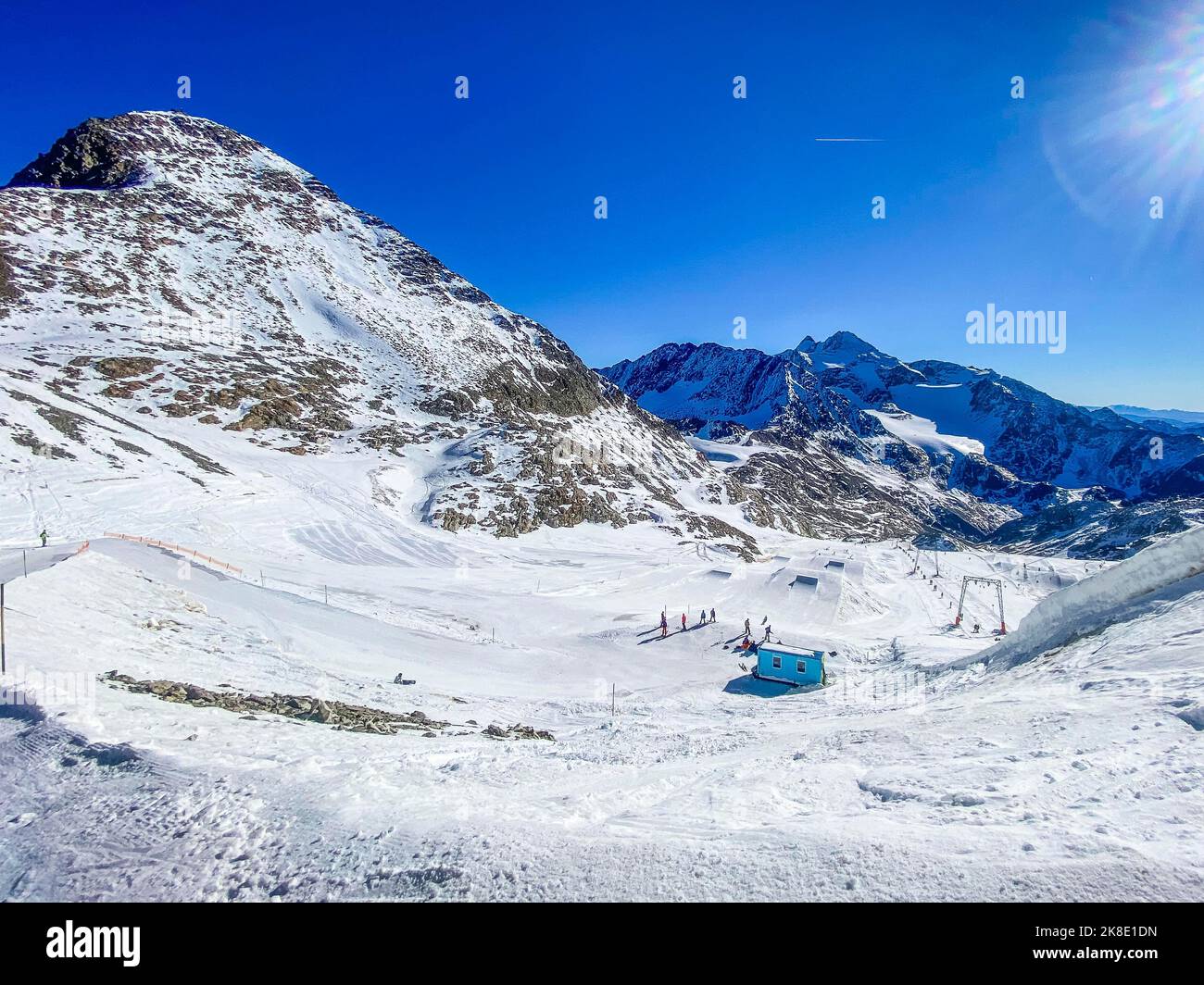 Snowpark (Funpark), Stubaier Gletscher, Tirol, Österreich Stockfoto