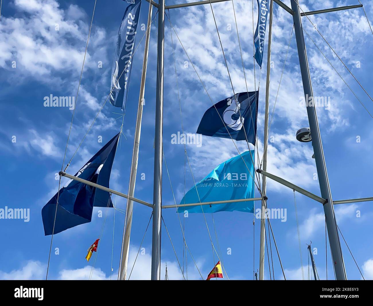 Palma internationale Bootsmesse von Luxusyachten in Palma de Mallorca, Balearen, Spanien Stockfoto
