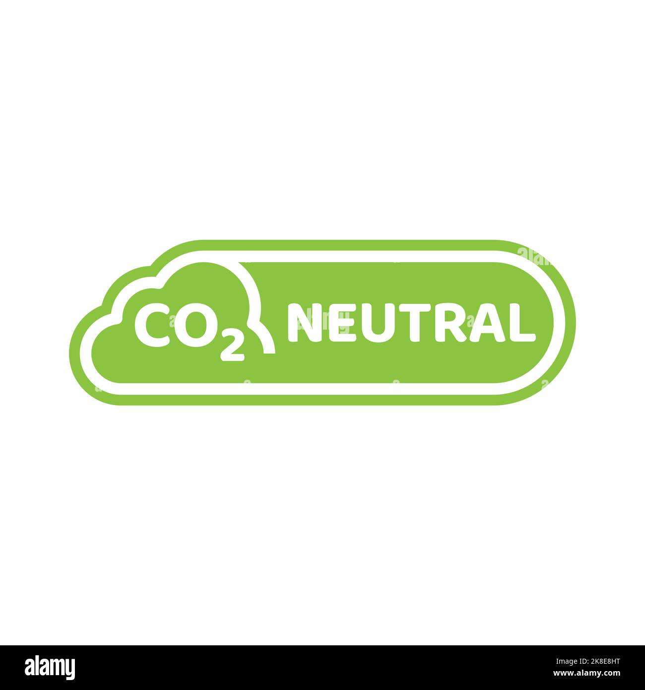 CO2 neutral grüner Vektor-Aufkleber. Kein CO2-Etikett. Stock Vektor