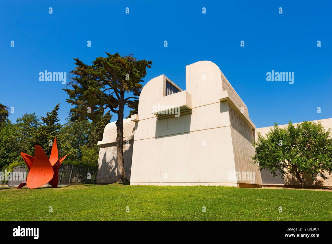 Fundacio Joan Miro, Museum für moderne Kunst mit Werken von Joan Miro, Hügel namens Montjuic in Barcelona, Spanien. Architekt: Josep Lluis Sert Stockfoto