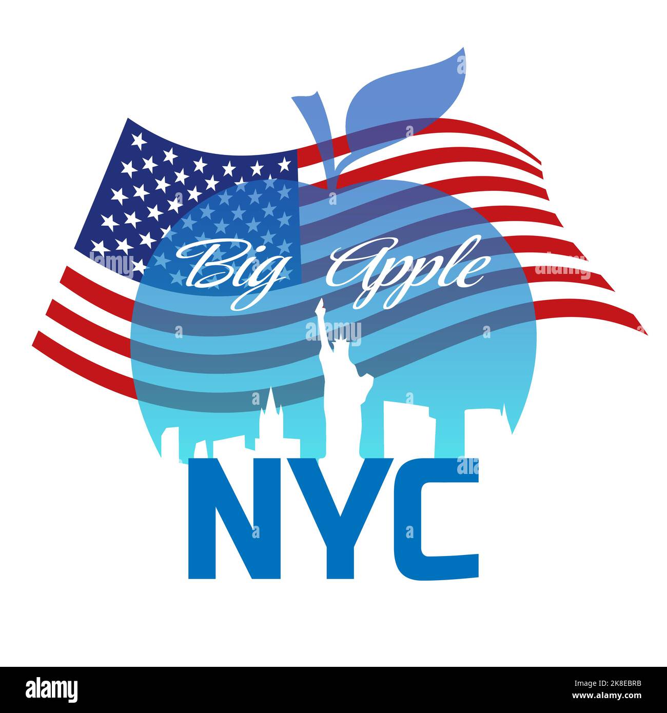 Big Apple New york City Emblem Stock Vektor