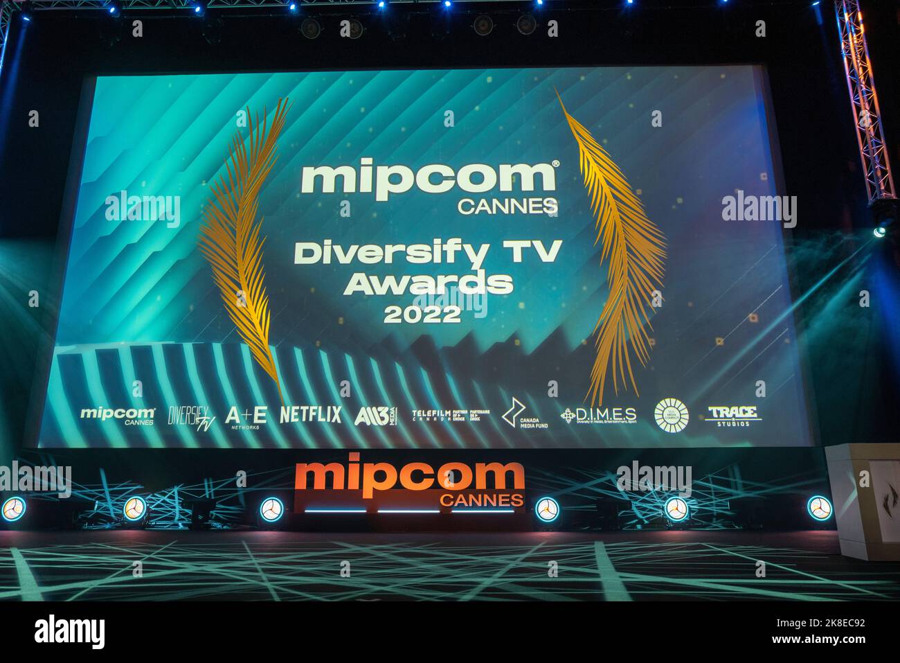 Cannes, Frankreich, Oktober 19 2022, Diversify TV Awards 2022 auf der MIPCOM 2022 - The World’s Entertainment Content Market © Ifnm Press Stockfoto