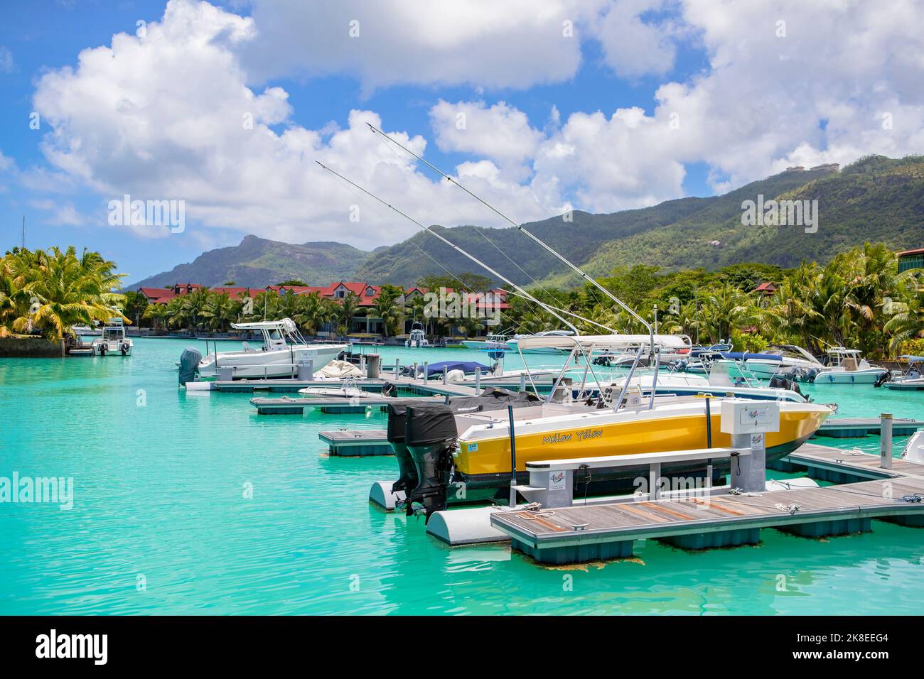 Eden Island, ein Privat- und Wohnresort auf Mahe, Seychellen Stockfoto