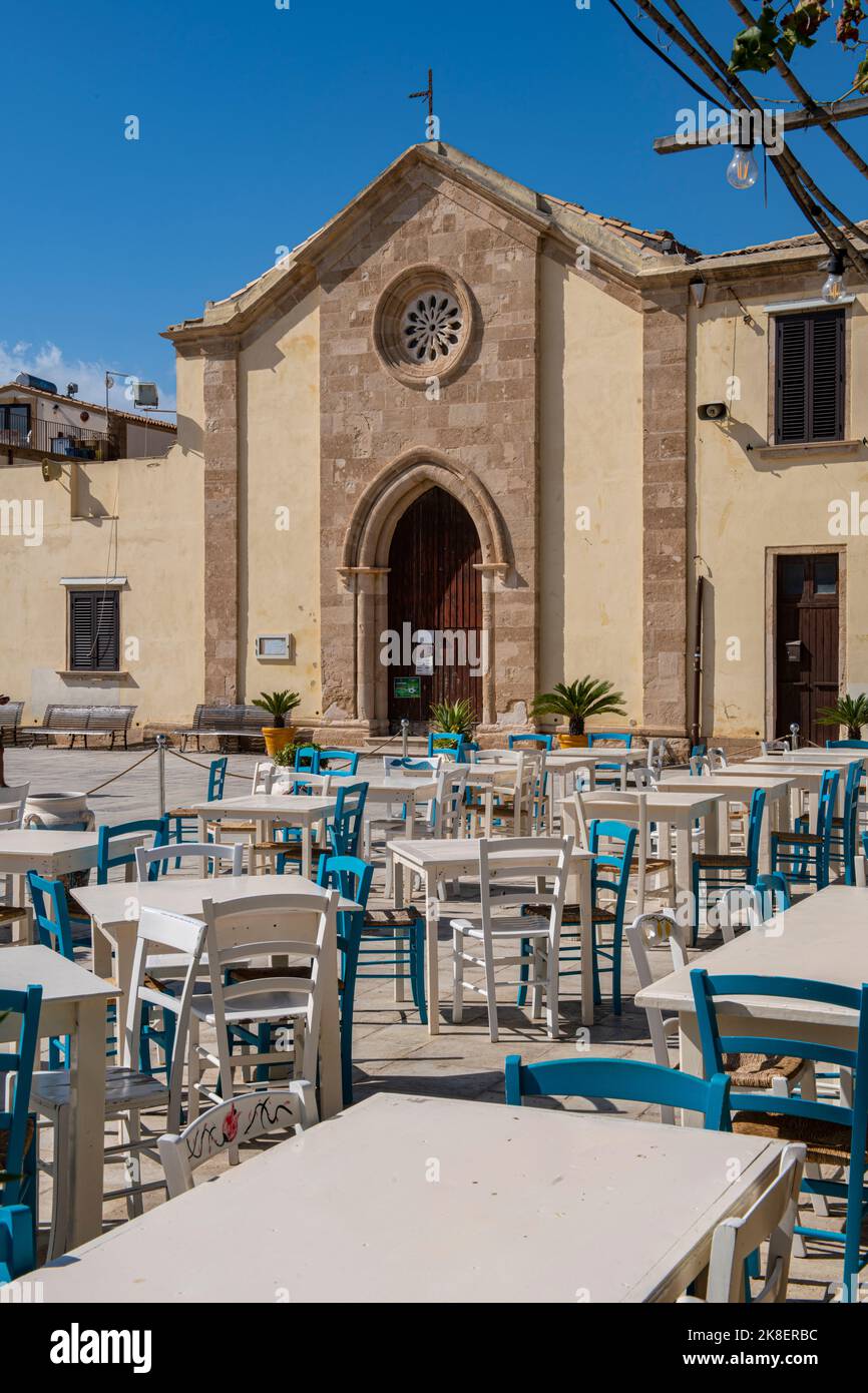 Das historische Dorf Marzamemi, Syrakus, Sizilien im Hochsommer Stockfoto