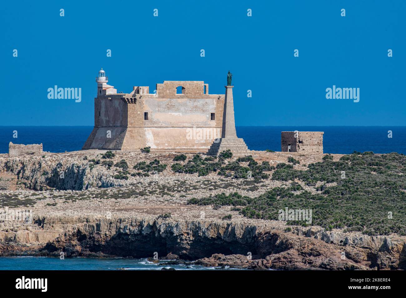 Die Forte di Capo Passero, ein Werk der militärischen Architektur, befindet sich in Sizilien Stockfoto