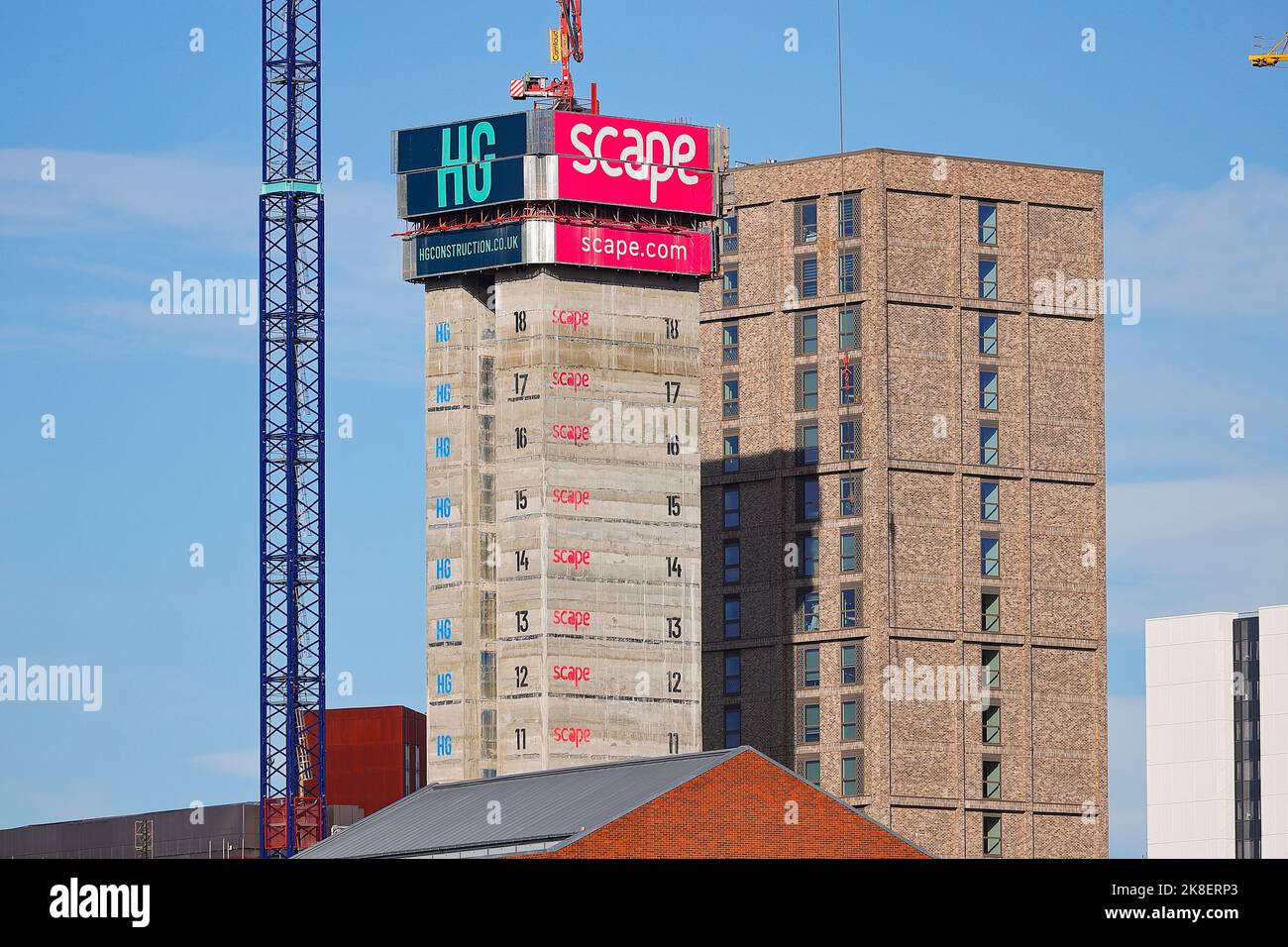 Bau der 44 Merrion Street durch HG Construction im Stadtzentrum von Leeds, West Yorkshire, Großbritannien Stockfoto