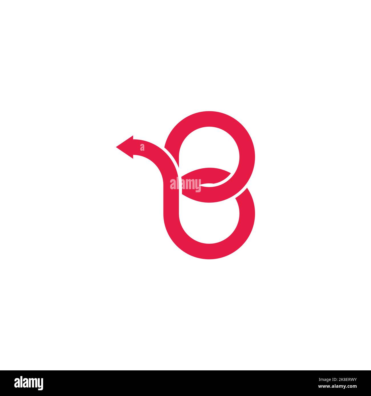 Buchstabe b Schleife Pfeil lineares Logo Vektor Stock Vektor