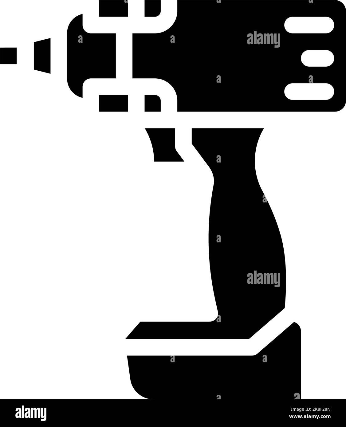 Vektorgrafik für das Glyphen-Symbol des Schlagschrauber Stock Vektor