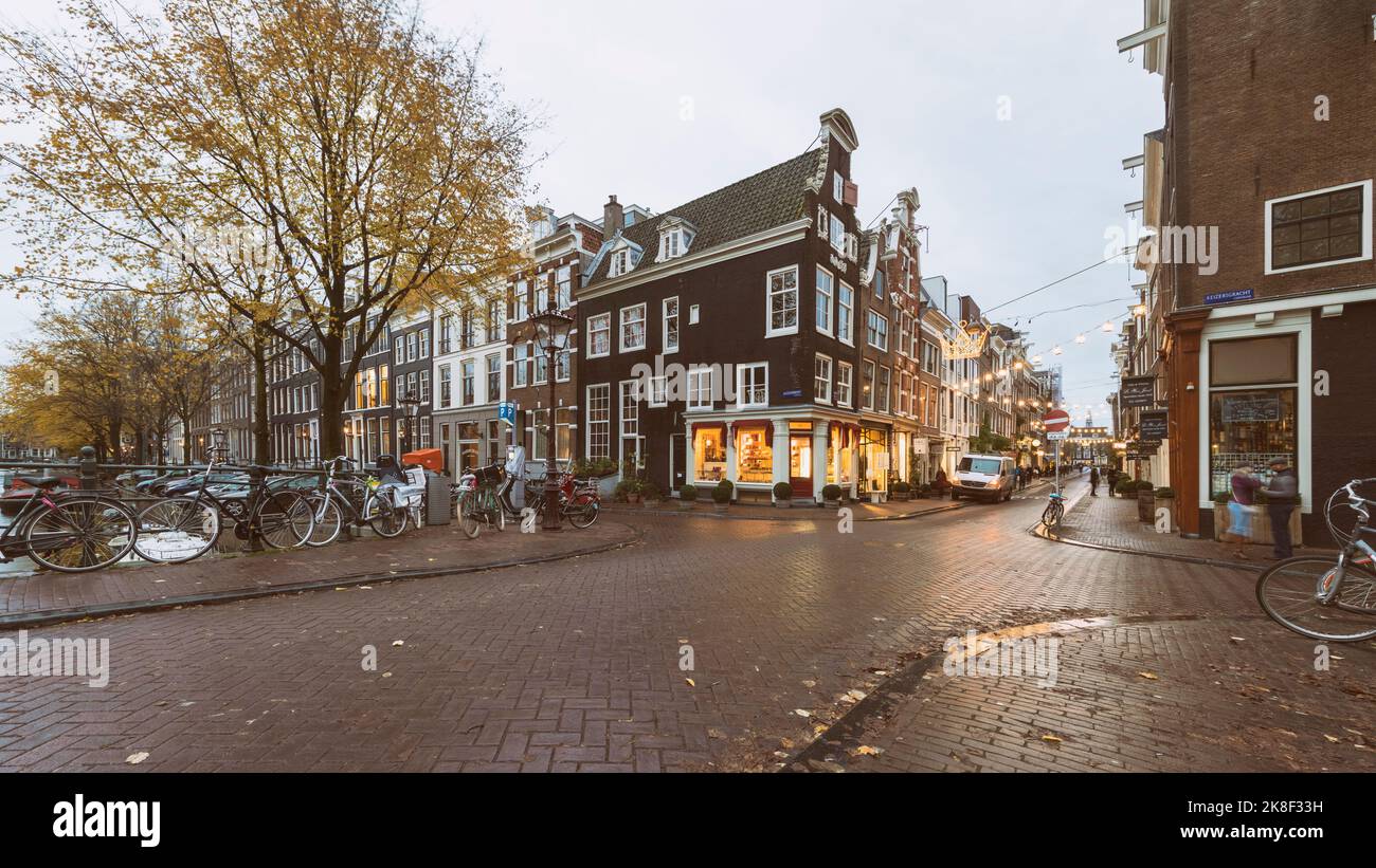 Herengracht in der Altstadt, Amsterdam, Niederlande Stockfoto