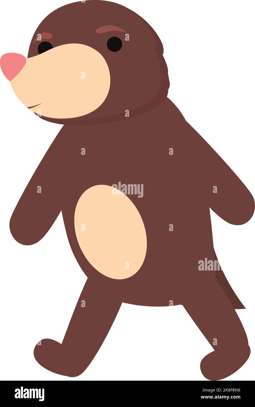 Walking Mole Symbol Cartoon-Vektor. Lustiges Tier. Miner Zoo Stock Vektor