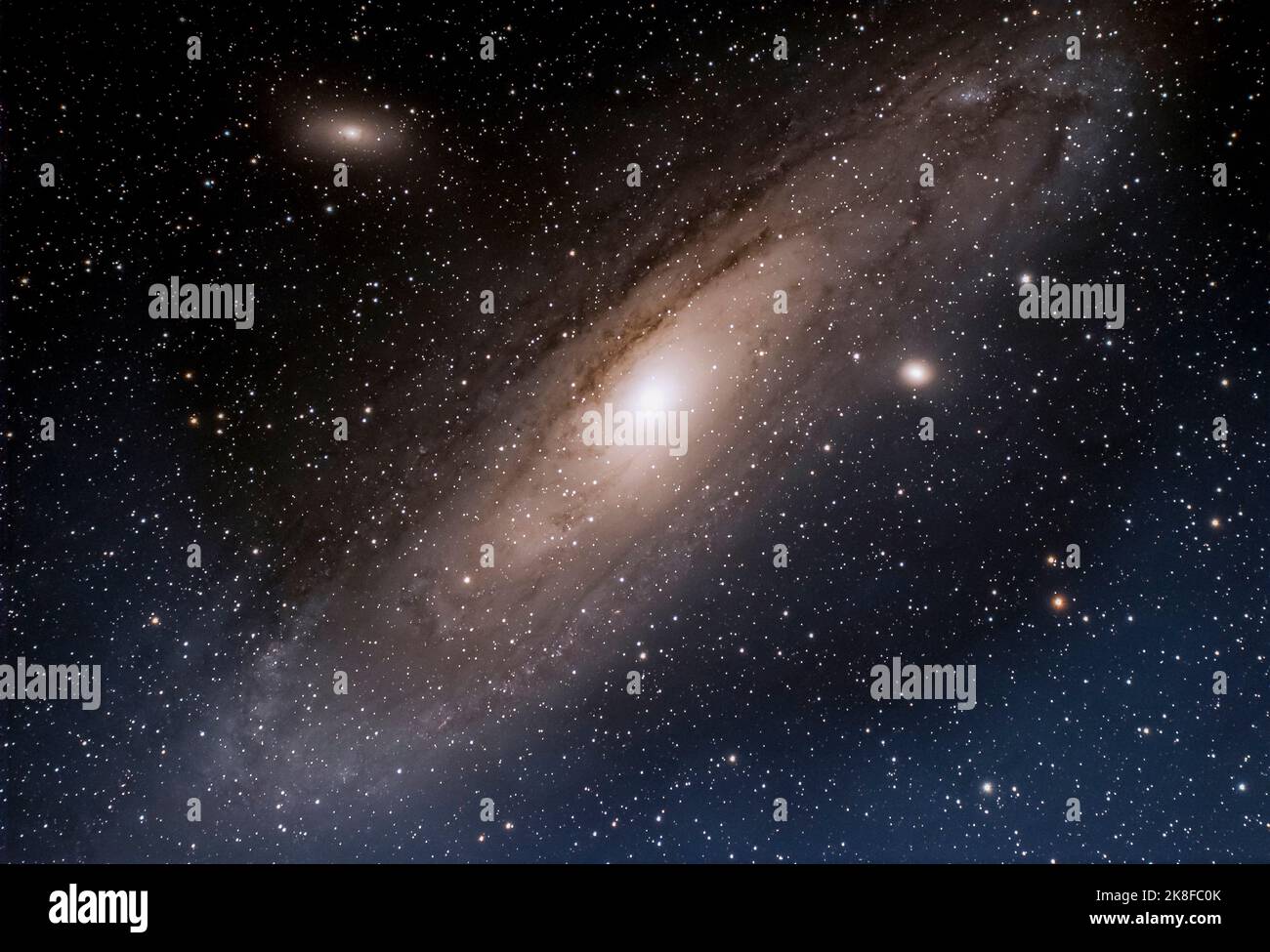 Andromeda Galaxie und Sternbild Andromeda Stockfoto