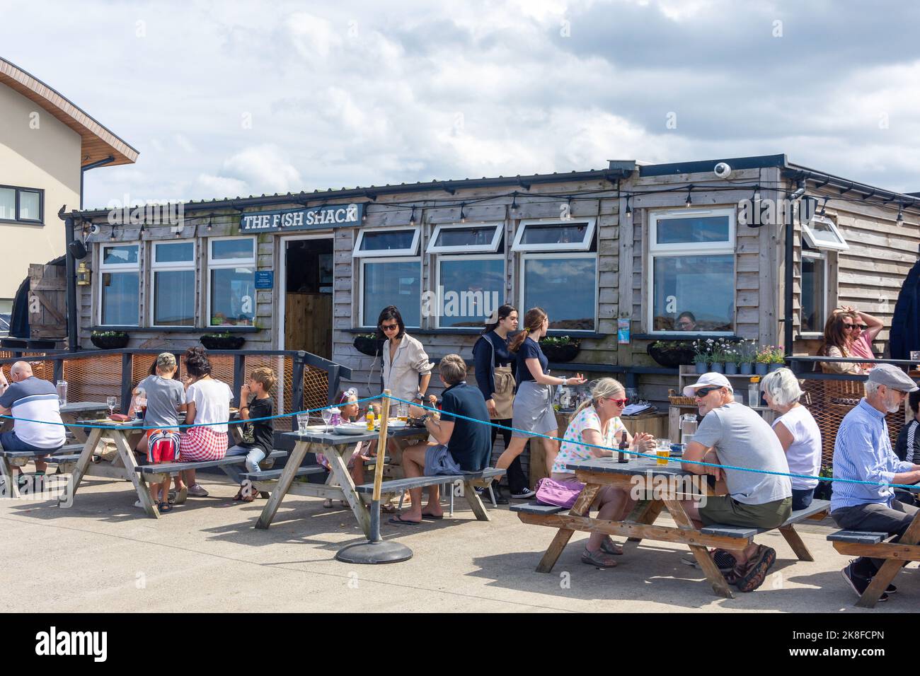 The Fish Shack on Amble Quayside, Harbour Road, Amble, Northumberland, England, Vereinigtes Königreich Stockfoto