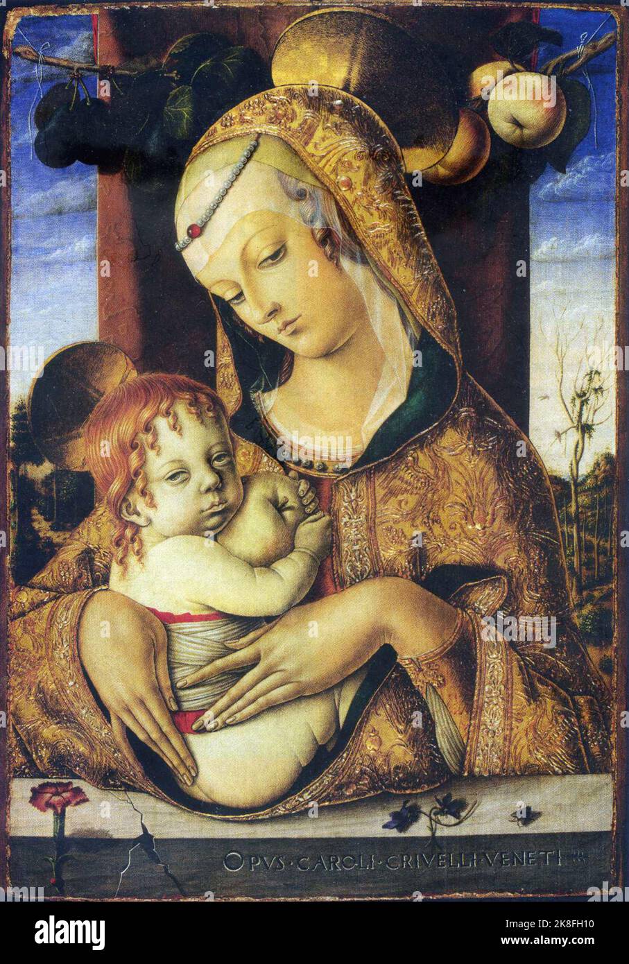 Jungfrau und Kind von Carlo Crivelli, c 1480. Stockfoto