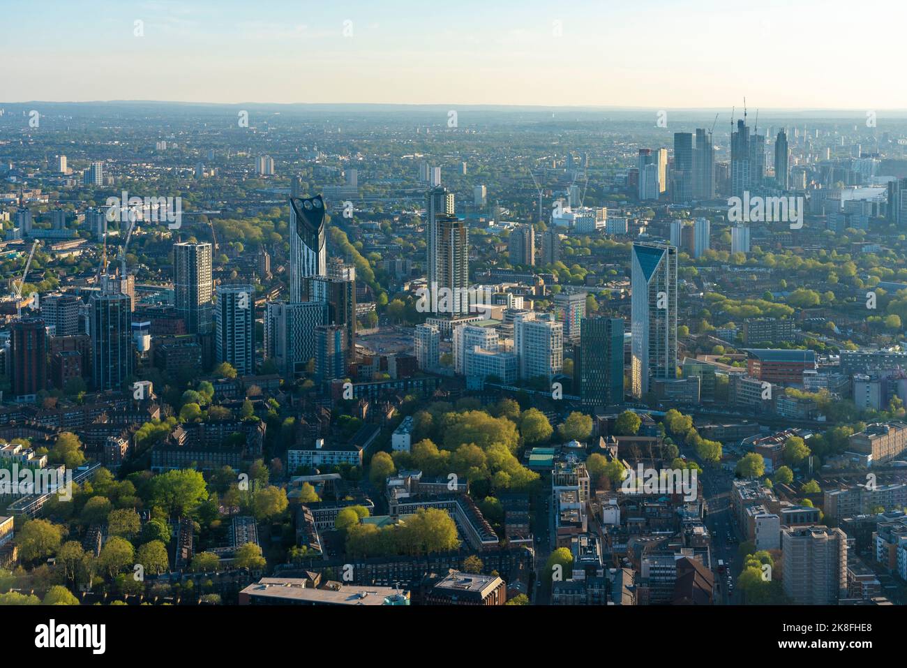 Großbritannien, England, London, erhöhter Blick auf die Bezirke rund um Elephant und Castle Stockfoto