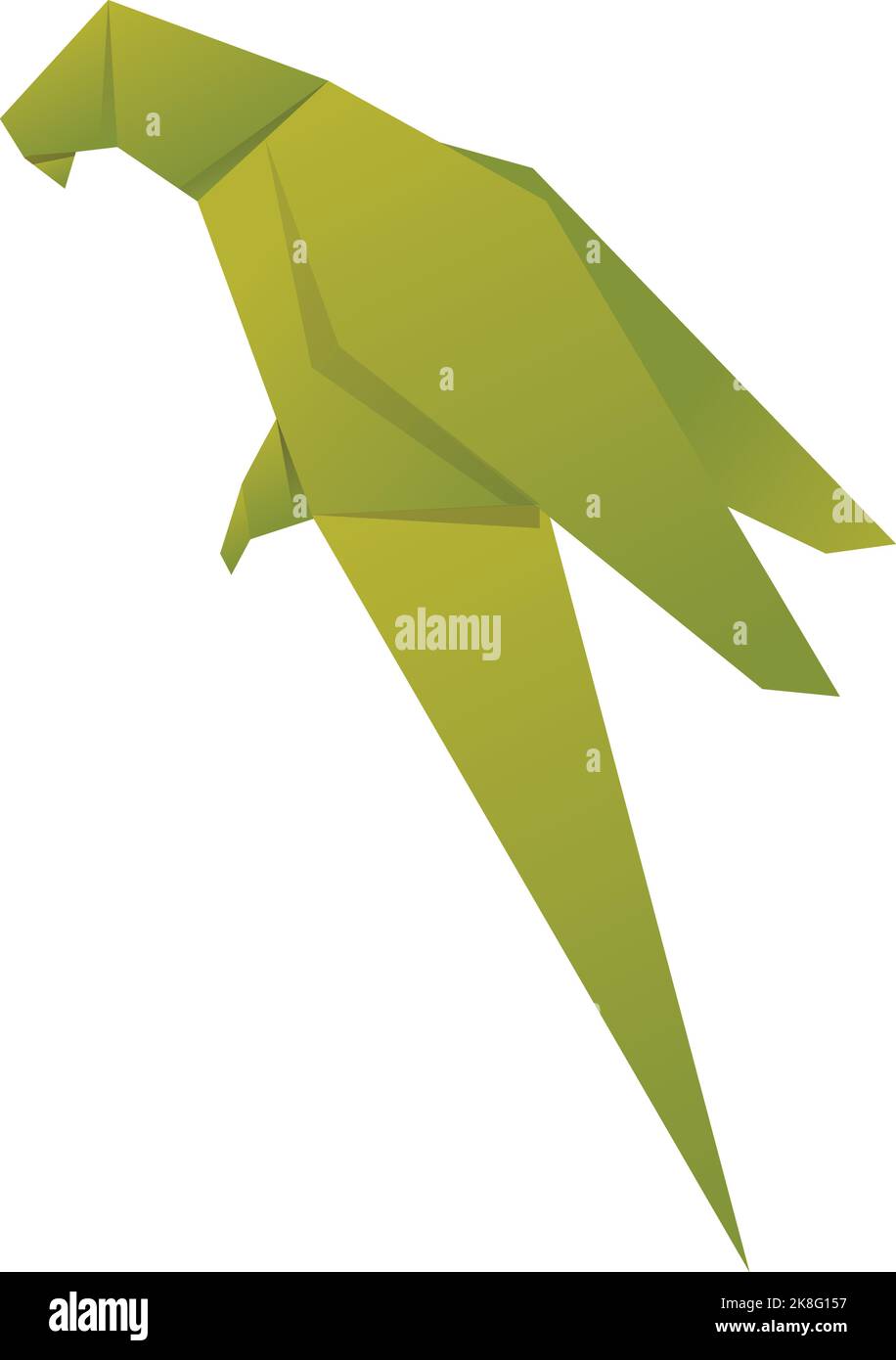 Origami Papagei Symbol Cartoon-Vektor. Papier Kunst. Geometrisches Tier Stock Vektor