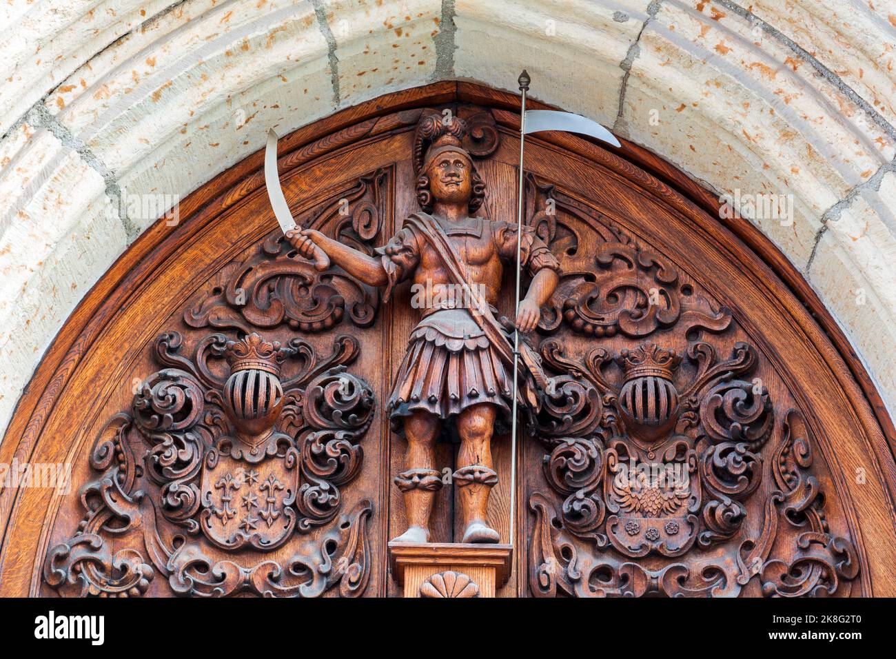 Tür der italienischen Botschaft in der Altstadt, Tallinn, Estland, Europa Stockfoto