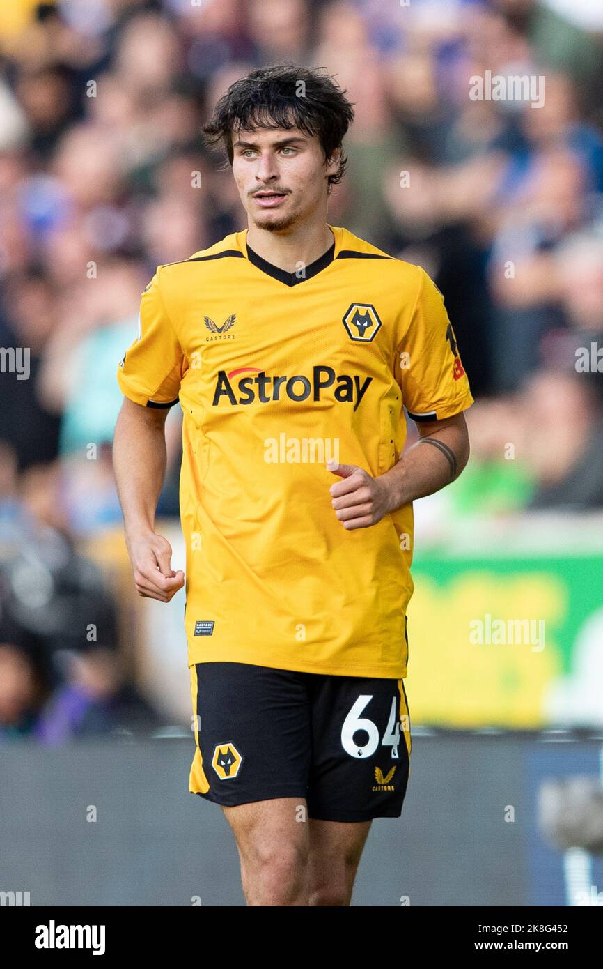 Wolverhampton, Großbritannien. 23. Oktober 2022. WolvesÕs Hugo Xeno während des Premier League-Spiels zwischen Wolverhampton Wanderers und Leicester City in Molineux, Wolverhampton am Sonntag, 23.. Oktober 2022. (Kredit: Gustavo Pantano | MI Nachrichten) Kredit: MI Nachrichten & Sport /Alamy Live Nachrichten Stockfoto