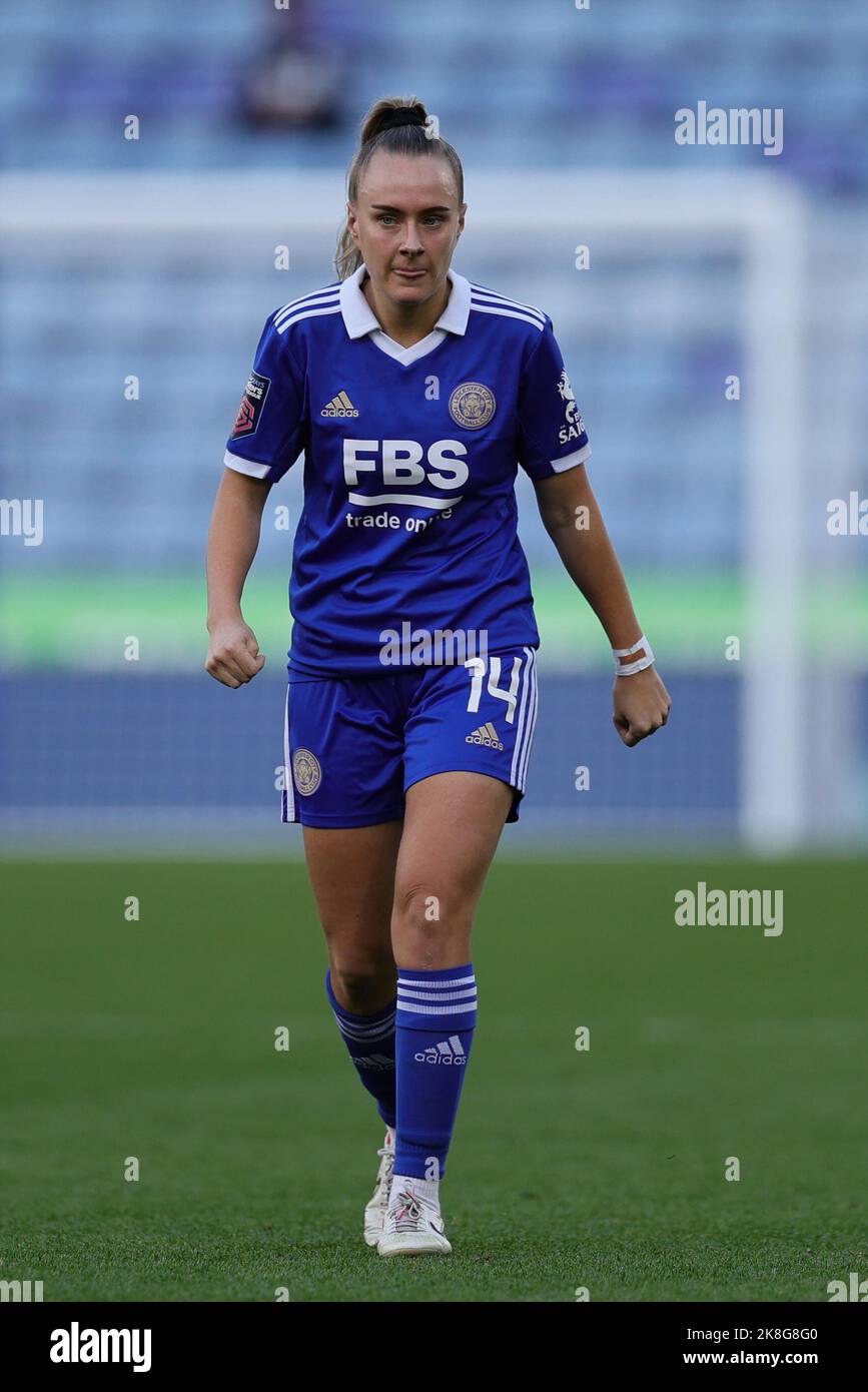 Leicester, Großbritannien. 23. Oktober 2022. Leicester, England, 23. 2022. Oktober: Josie Green (14 Leicester City) während des Barclays FA Womens Super League Spiels zwischen Leicester City und Manchester United im King Power Stadium in Leicester, England. (James Holyoak/SPP) Quelle: SPP Sport Press Photo. /Alamy Live News Stockfoto