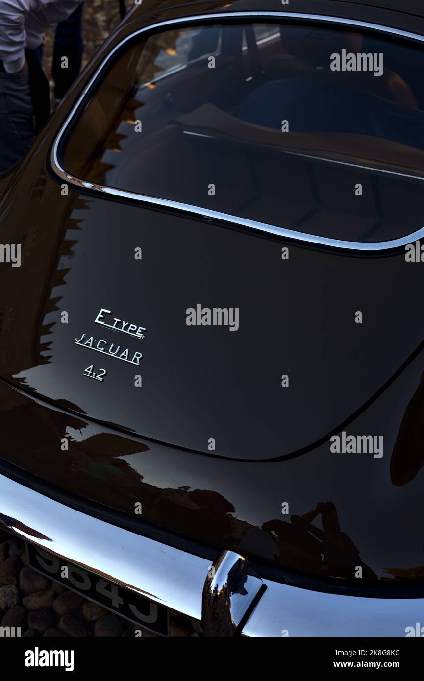 Alter Jaguar E Type während der Ausgabe 2022 des Gran Premio Nuvolari Stockfoto