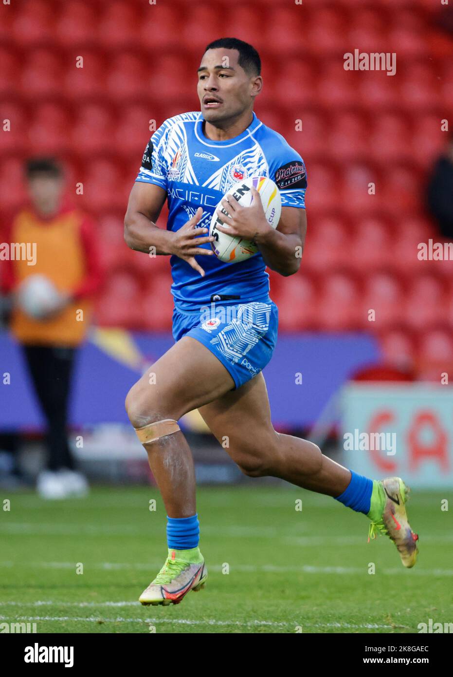 Matt Yeagai von Samoa während des Rugby-League-Weltcup-Spiels der Gruppe A im Eco-Power Stadium, Doncaster. Bilddatum: Sonntag, 23. Oktober 2022. Stockfoto