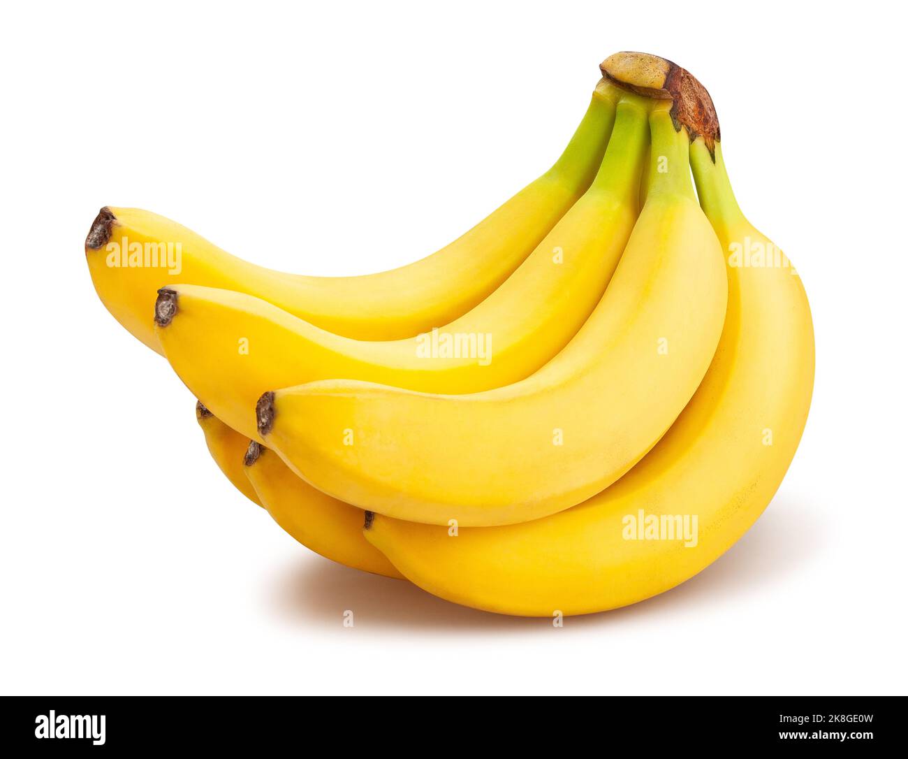 Bananenbündel Pfad isoliert auf weiß Stockfoto