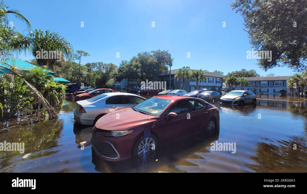 Orlando, 2 2022. Oktober - Nachbarschaftsflut durch Überschwemmungen durch den Orkan1 Ian Central Florida Stockfoto
