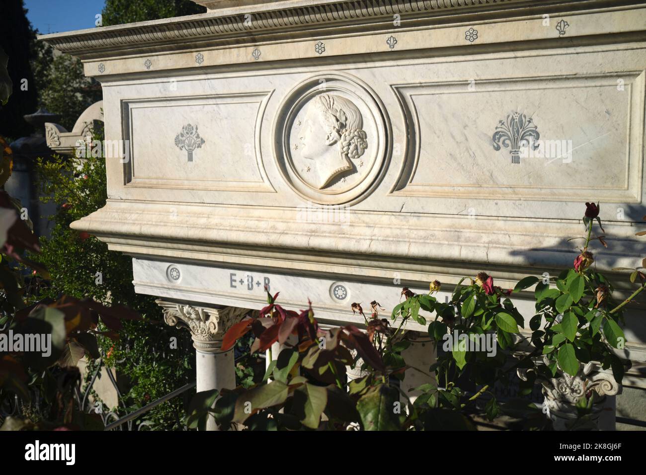 Elizabeth Barret Browning Grab Der Englische Friedhof Florenz Italien Stockfoto