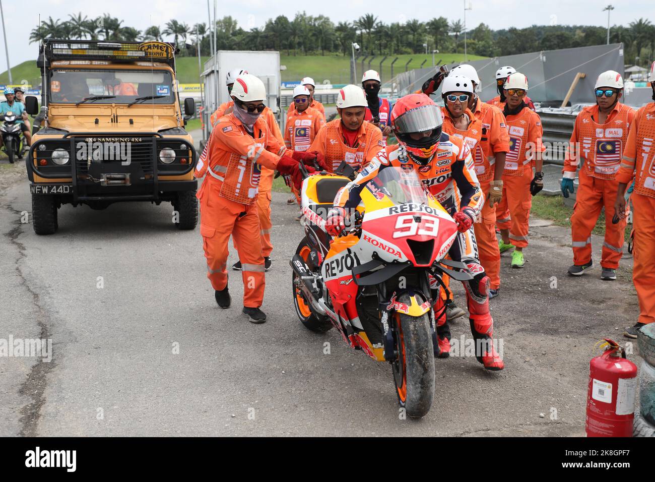 SEPANG, Malaysia. , . #93 HONDA, MARQUEZ Marc, SPA, Repsol Honda Team, MOTO GP Klasse, Während der DORNA & FIM Moto GP Championship 2022 Runde 19. Sepang Circuit, Malaysian Motorcycle Grand Prix am Samstag, 22. Oktober 2022. Bild & Copyright © Nikolaz GODET/ATP images Credit: SPP Sport Press Foto. /Alamy Live News Stockfoto