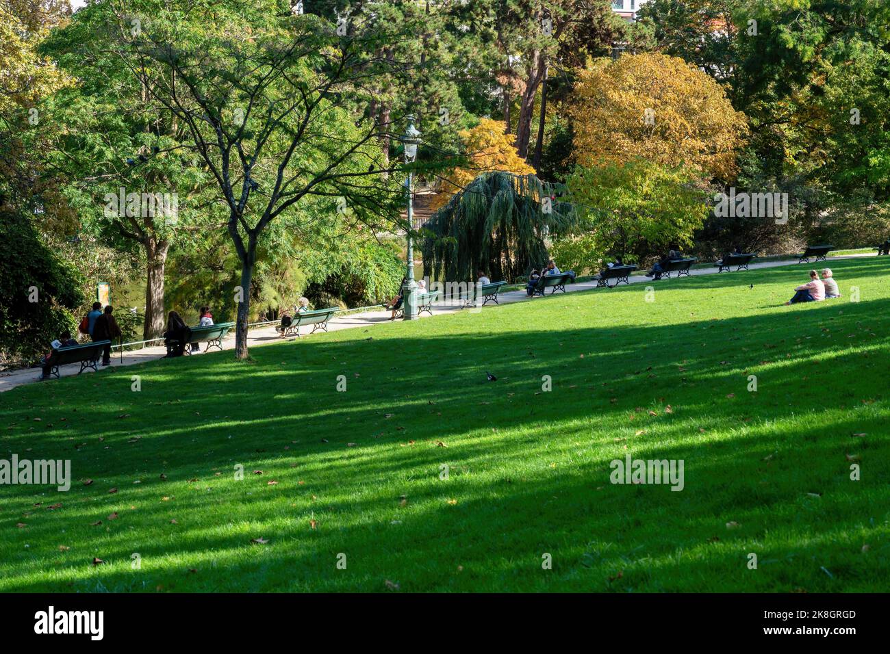 Pariser ruhen im Parc Montsouris - Paris, Frankreich Stockfoto