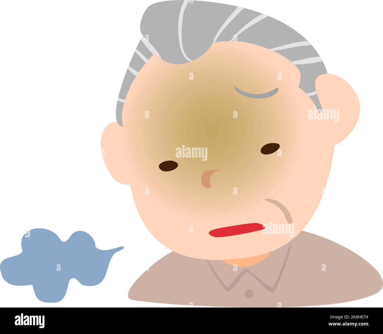 Illustration eines Großvaters, der sich müde fühlt Stock Vektor