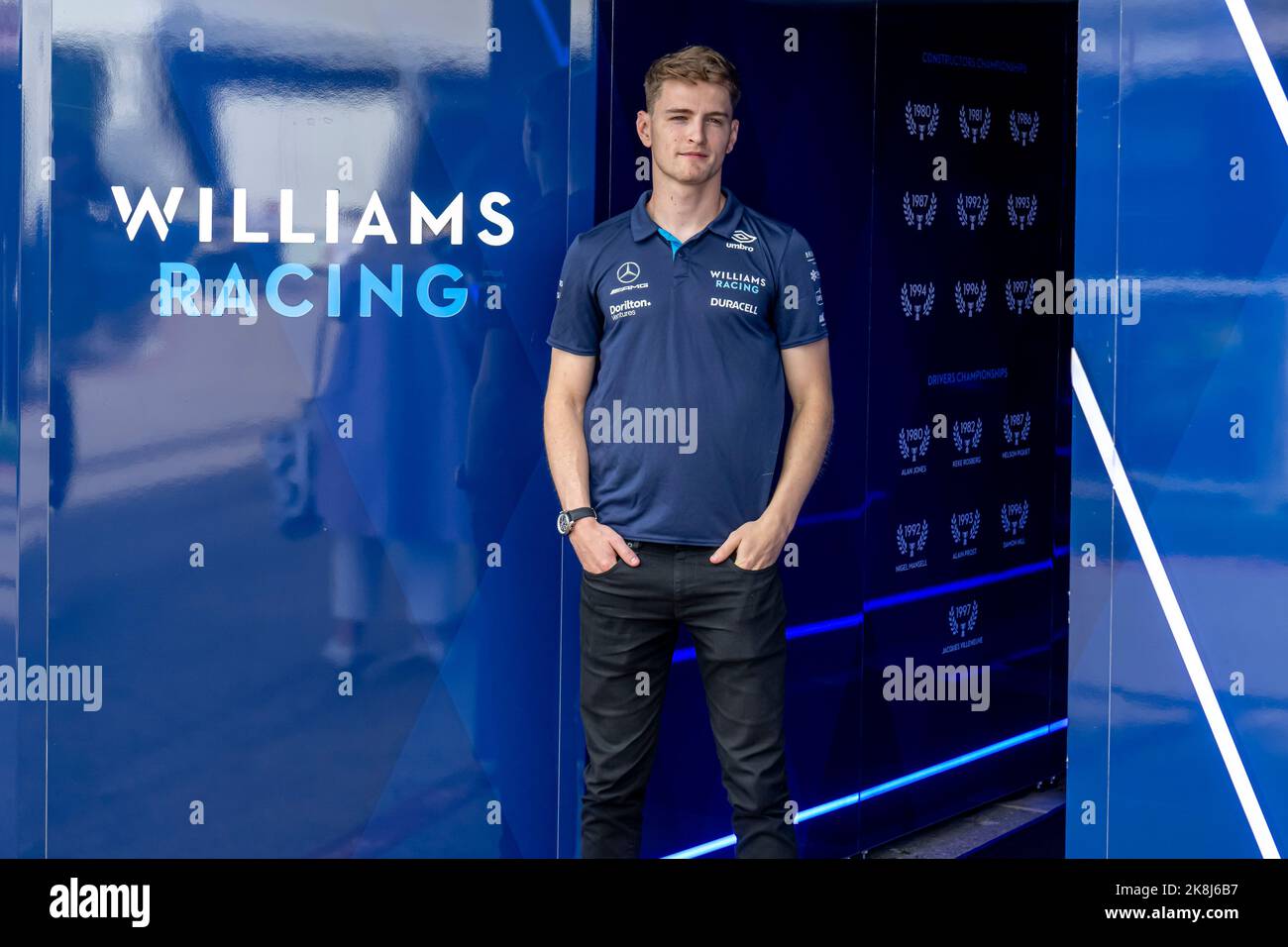 Austin, Texas, USA, 24.. Oktober 2022, Logan Sargeant nimmt am Renntag am 19. Lauf der Formel-1-Meisterschaft 2022 Teil. Kredit: Michael Potts/Alamy Live Nachrichten Stockfoto