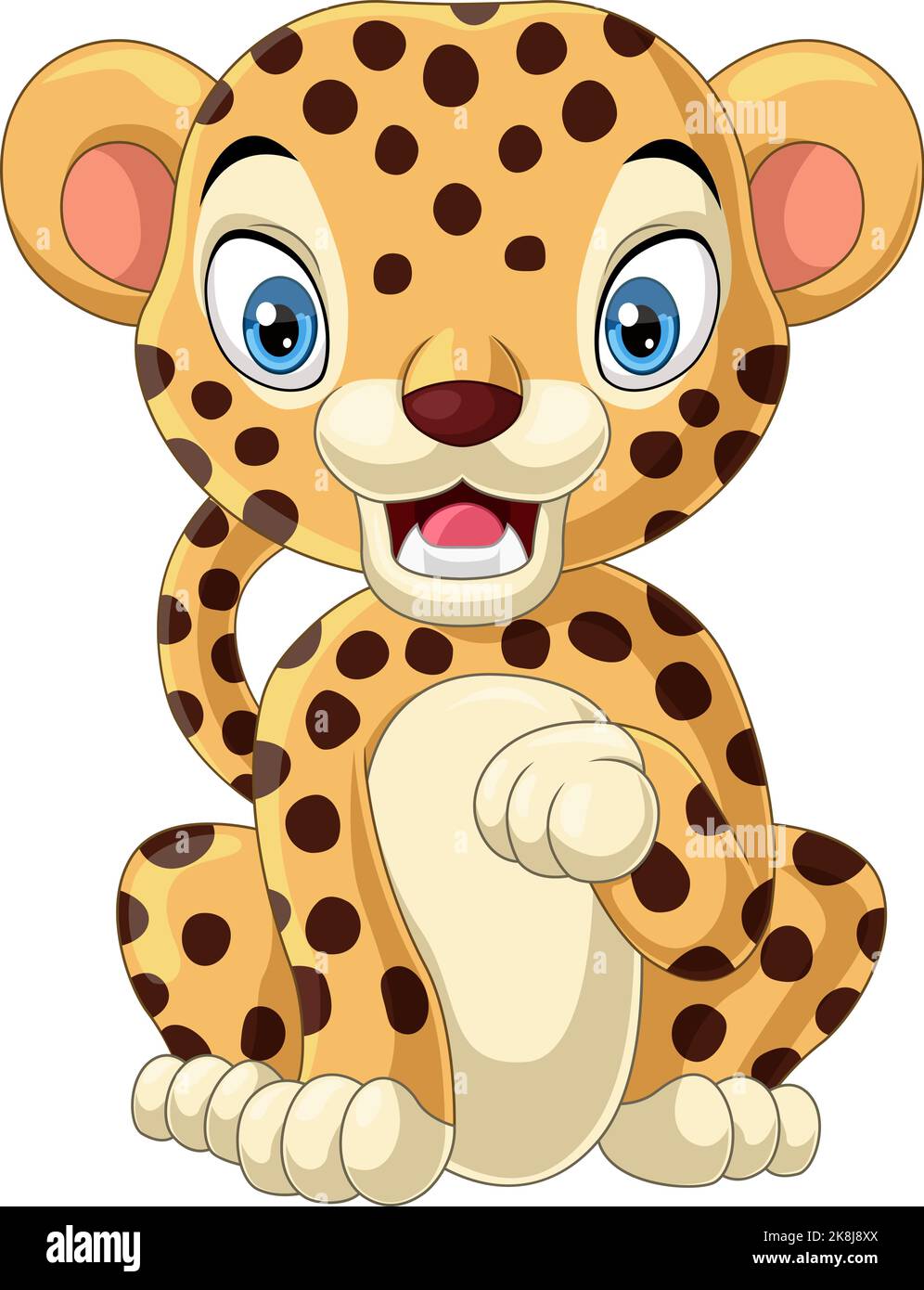 Nettes Baby Leopard Cartoon sitzen Stock Vektor