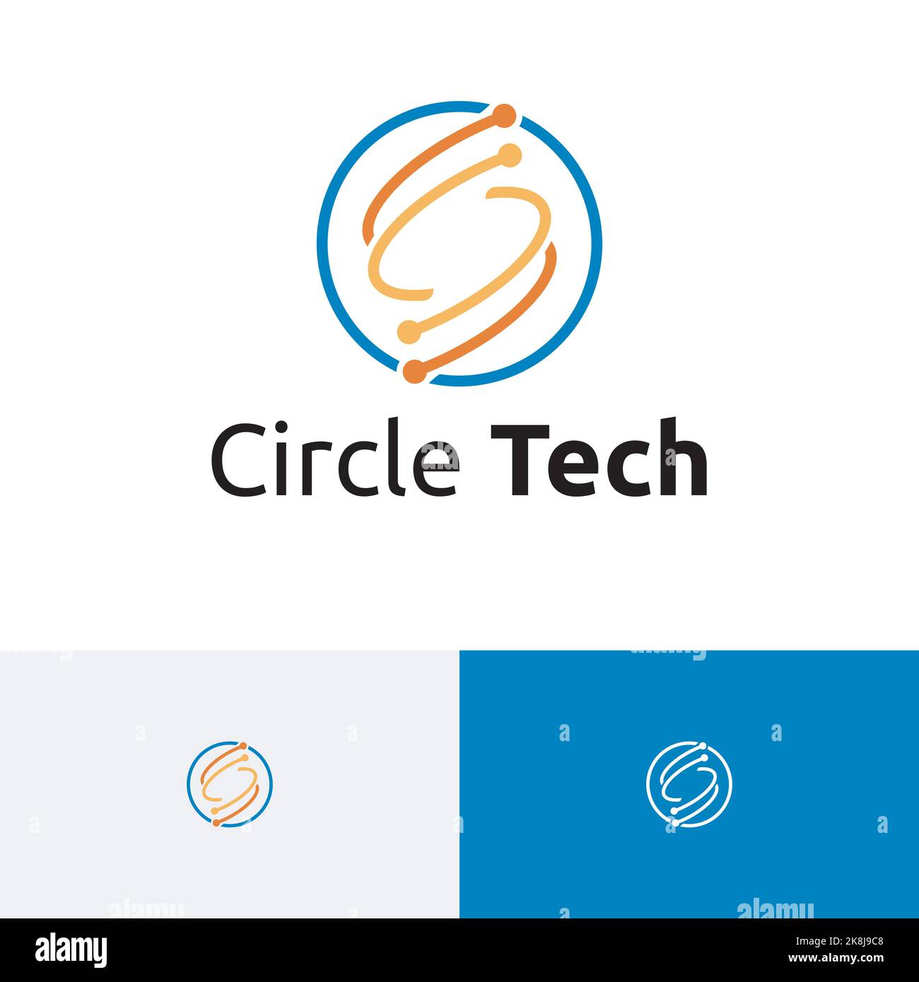 Digitale Technologie Modernes Smart Circle Line Logo Stock Vektor